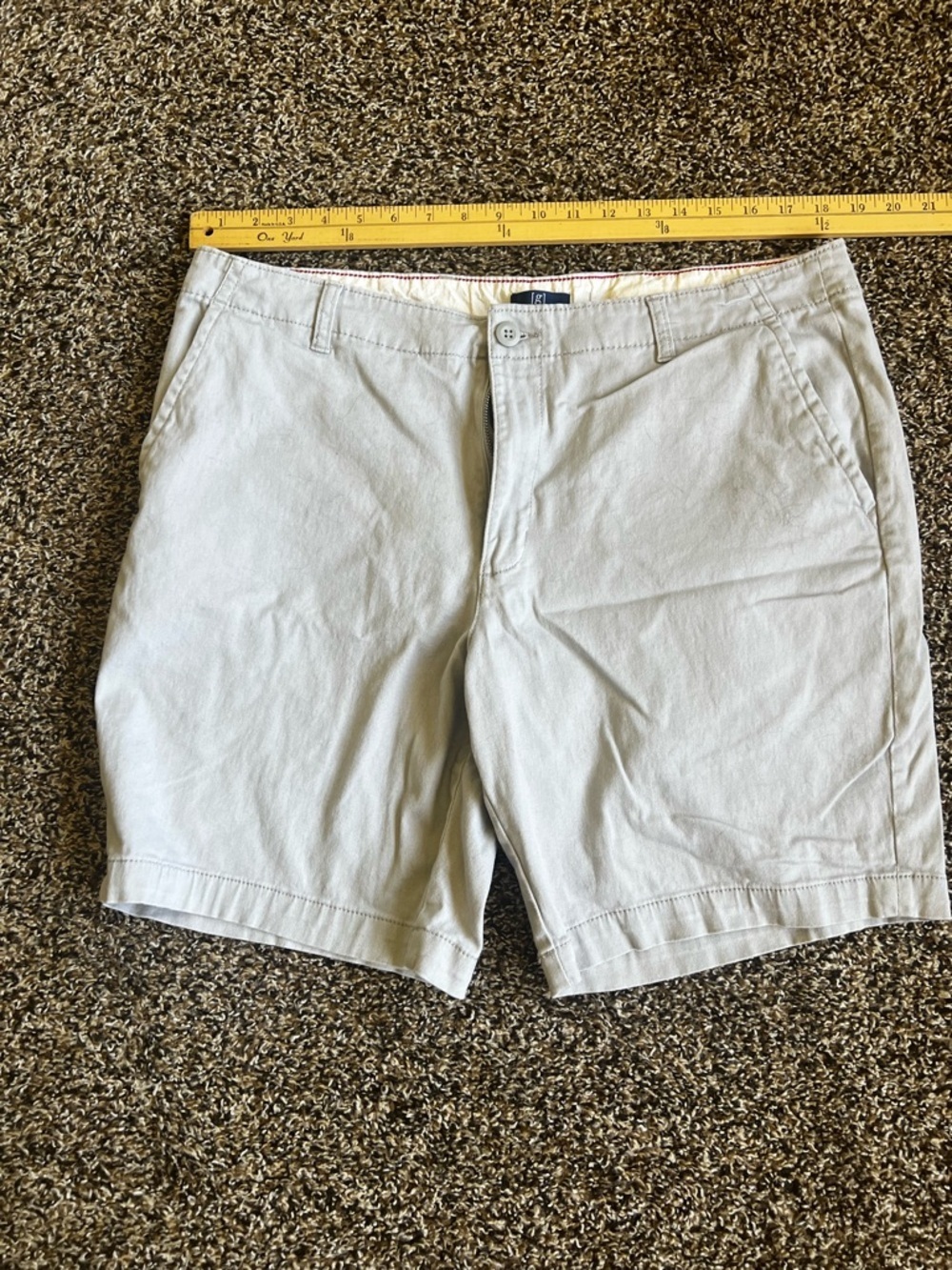 George Men's Light Grey Flat Front Cotton Shorts